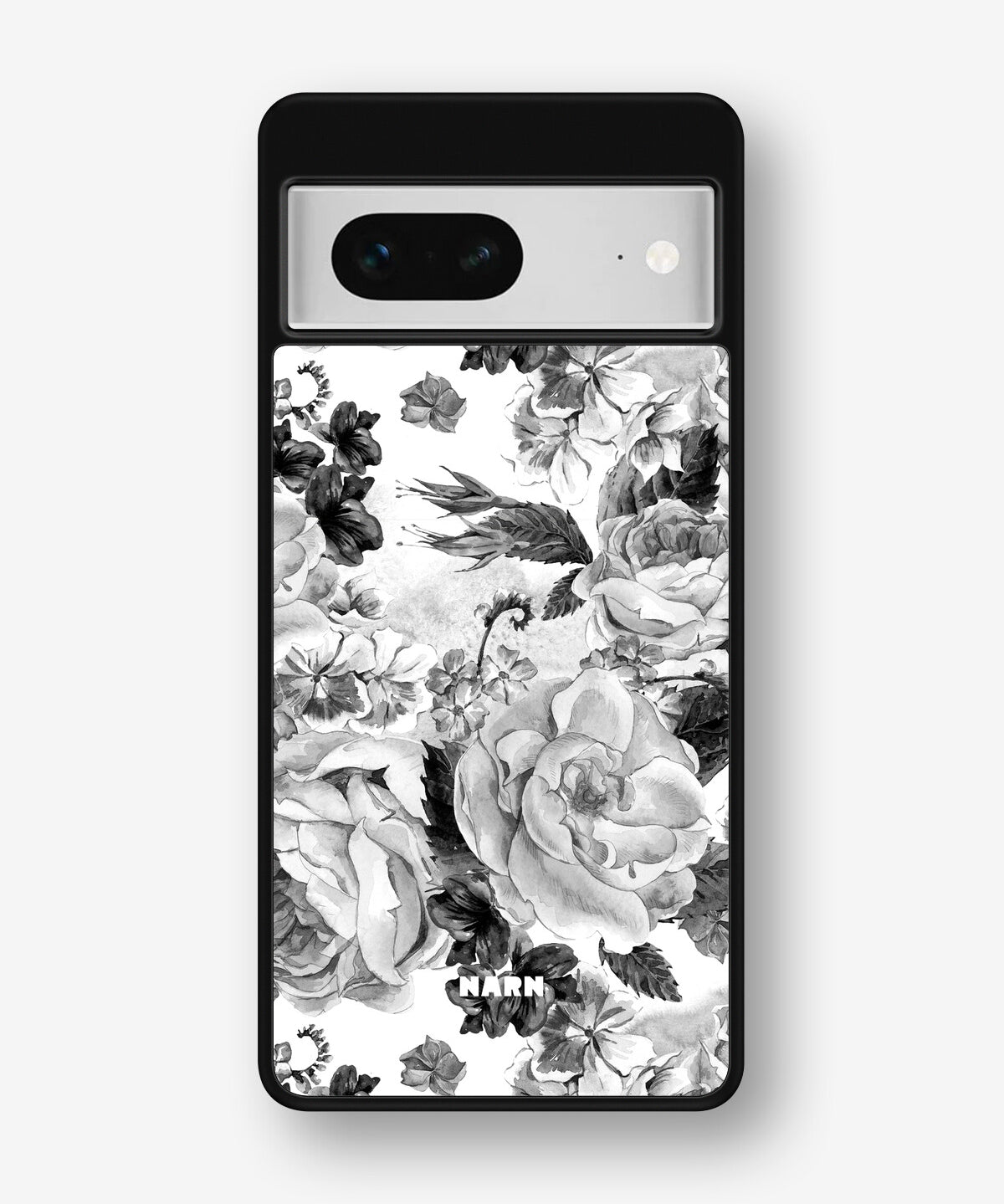 Google Pixel 7 Hard Case – Black & White Bloom - View 1