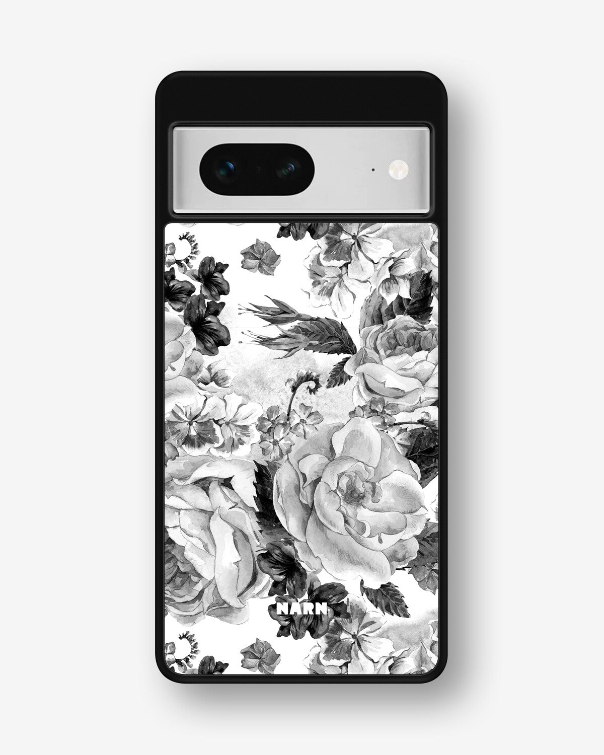 Google Pixel 7 Hard Case – Black & White Bloom - View 1
