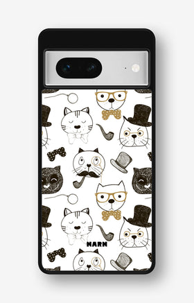 Google Pixel 7 Hard Case – Cartoon Cats - View 1
