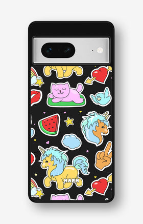 Google Pixel 7 Hard Case – Cute Stickers - View 1
