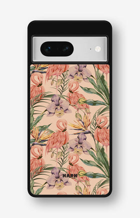 Google Pixel 7 Hard Case – Flamingos & Flowers - View 1