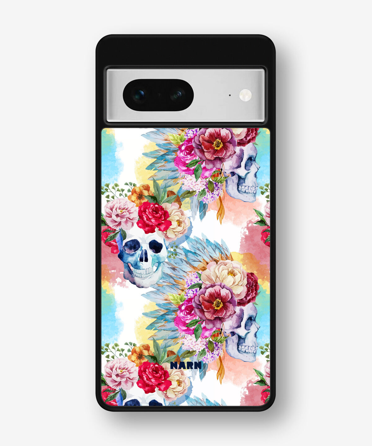 Google Pixel 7 Hard Case – Flowered Skulls - View 1