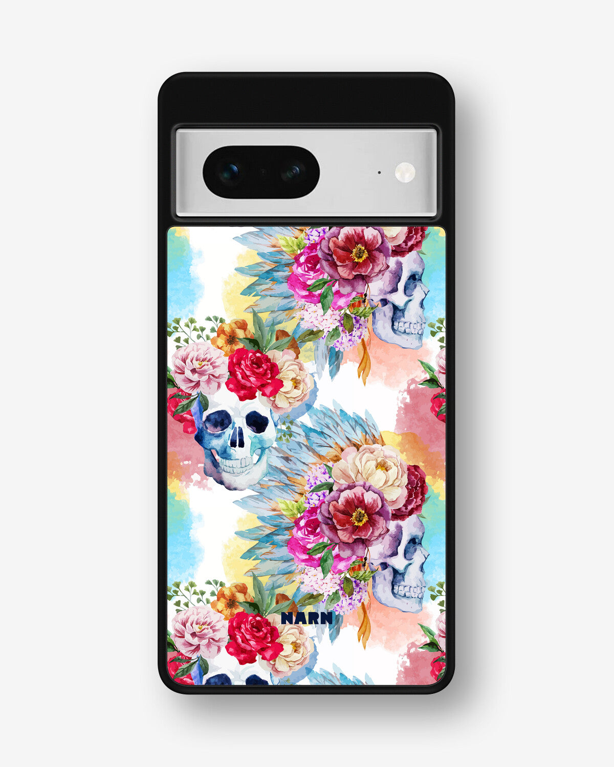 Google Pixel 7 Hard Case – Flowered Skulls - View 1