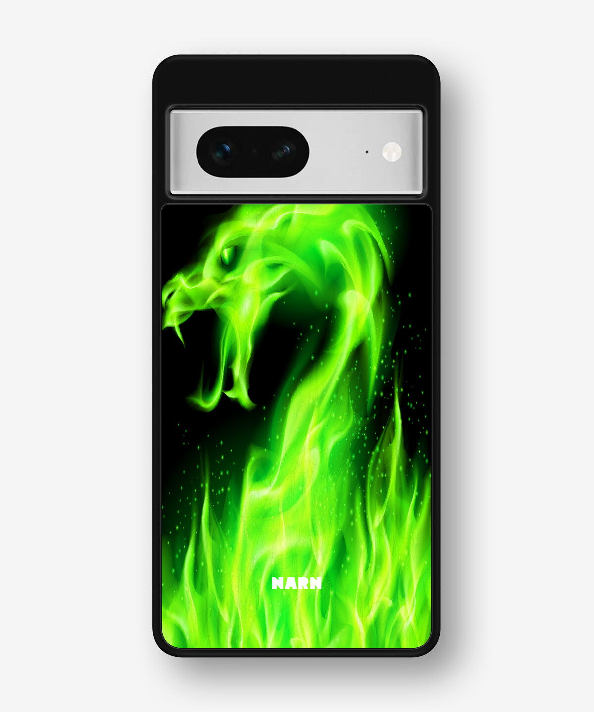 Google Pixel 7 Hard Case – Green Flames Dragon - View 1