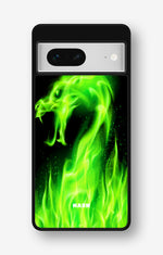 Google Pixel 7 Hard Case – Green Flames Dragon - View 1