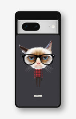 Google Pixel 7 Hard Case – Hipster Cat - View 1