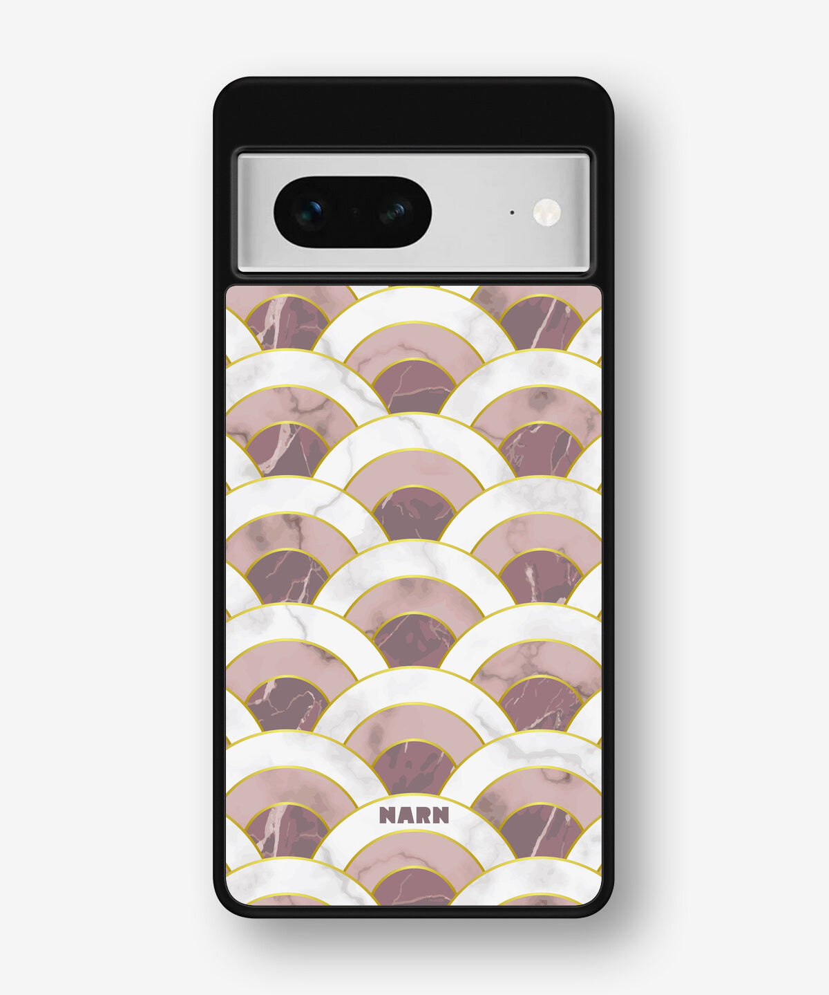 Google Pixel 7 Hard Case – Pink Marble Waves - View 1
