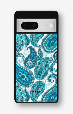 Google Pixel 7 Hard Case – Turquoise Paisley - View 1