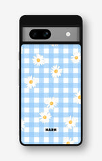 Google Pixel 7a Hard Case – Blue Daisies - View 1