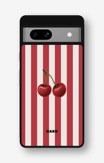 Google Pixel 7a Hard Case – Cherry Stripes - View 1