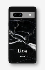 Google Pixel 7a Hard Case – Custom - Black Marble - View 1