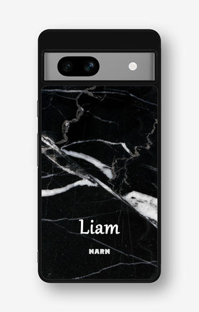Google Pixel 7a Hard Case – Custom - Black Marble - View 1