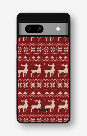 Google Pixel 7a Hard Case – Reindeer Knit - View 1