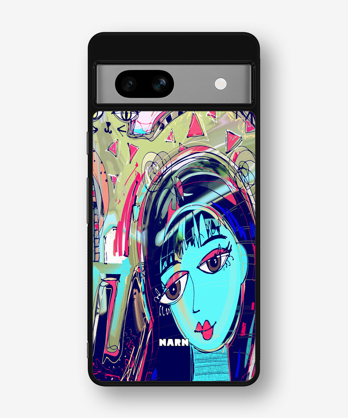 Google Pixel 7a Hard Case – Abstract Cat - View 1