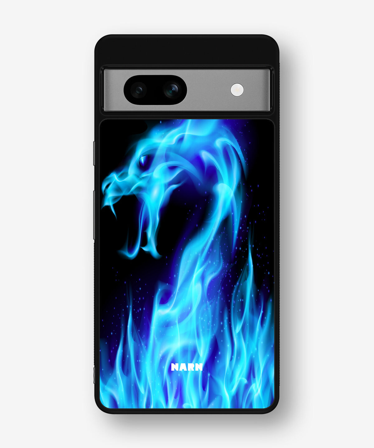Google Pixel 7a Hard Case – Blue Flames Dragon - View 1