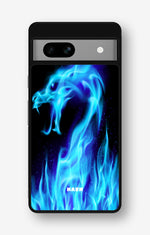 Google Pixel 7a Hard Case – Blue Flames Dragon - View 1