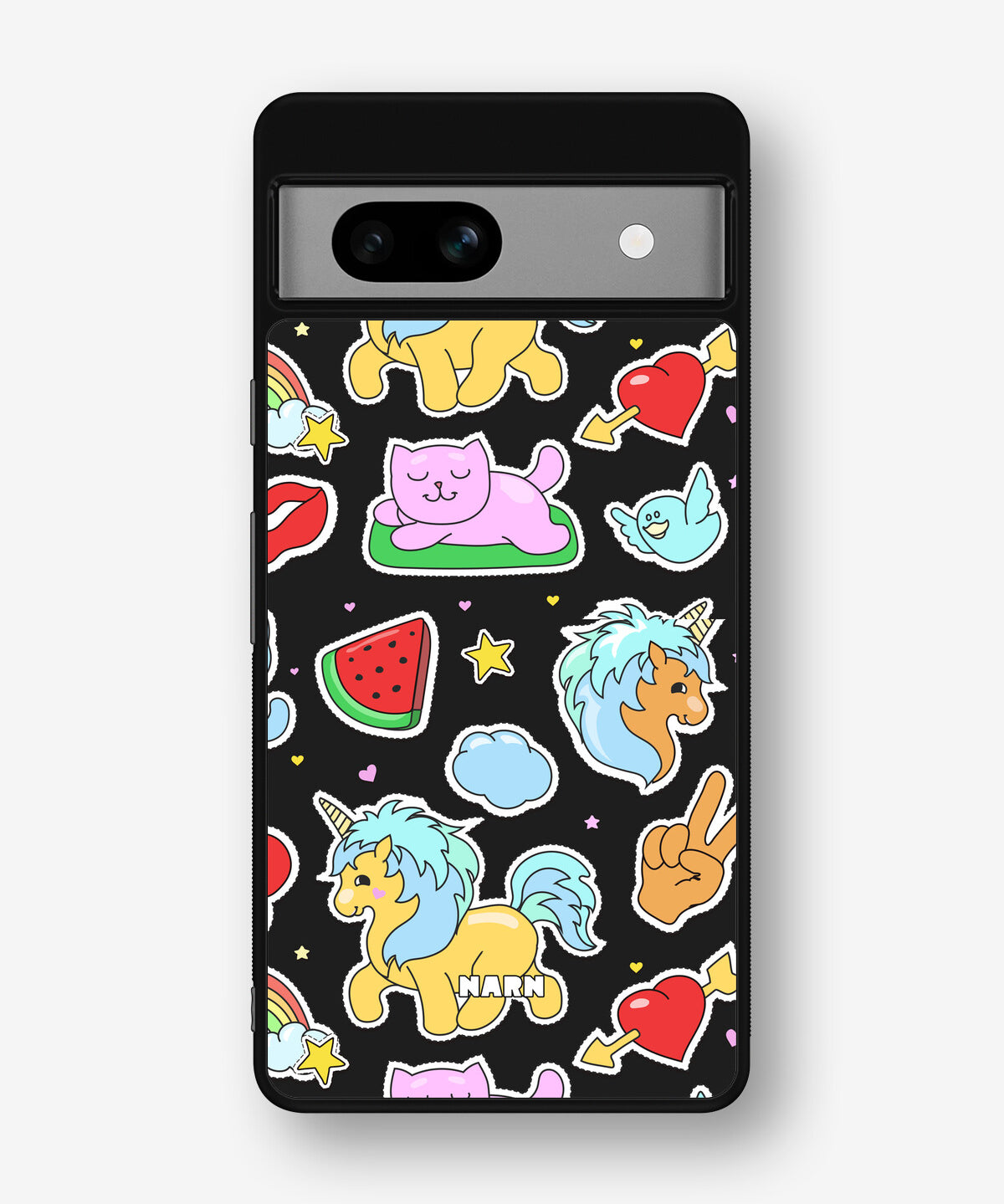 Google Pixel 7a Hard Case – Cute Stickers - View 1
