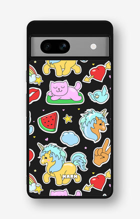 Google Pixel 7a Hard Case – Cute Stickers - View 1