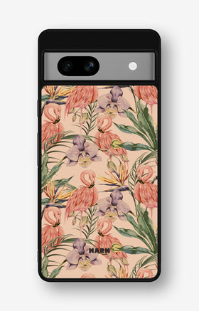 Google Pixel 7a Hard Case – Flamingos & Flowers - View 1