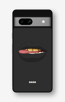 Google Pixel 7a Hard Case – Golden Lips - View 1