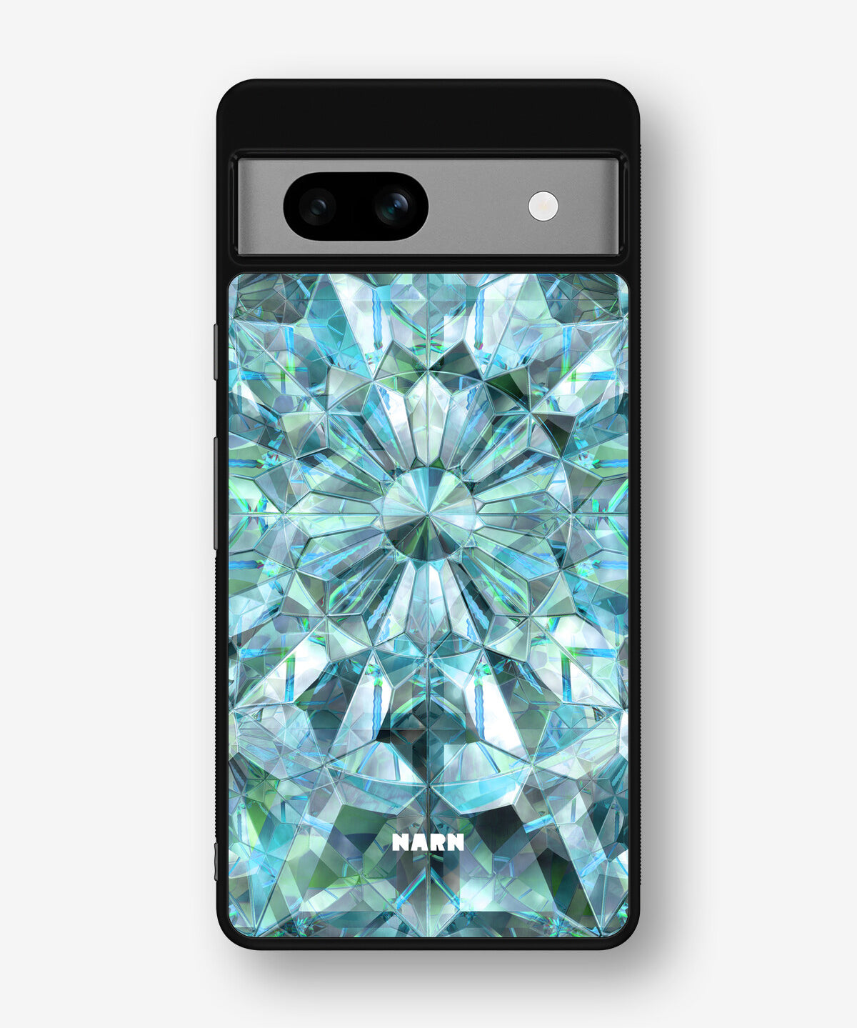 Google Pixel 7a Hard Case – Green Crystals - View 1