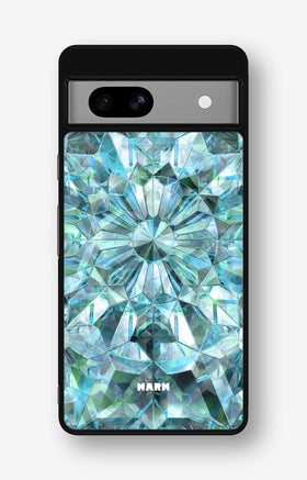 Google Pixel 7a Hard Case – Green Crystals - View 1