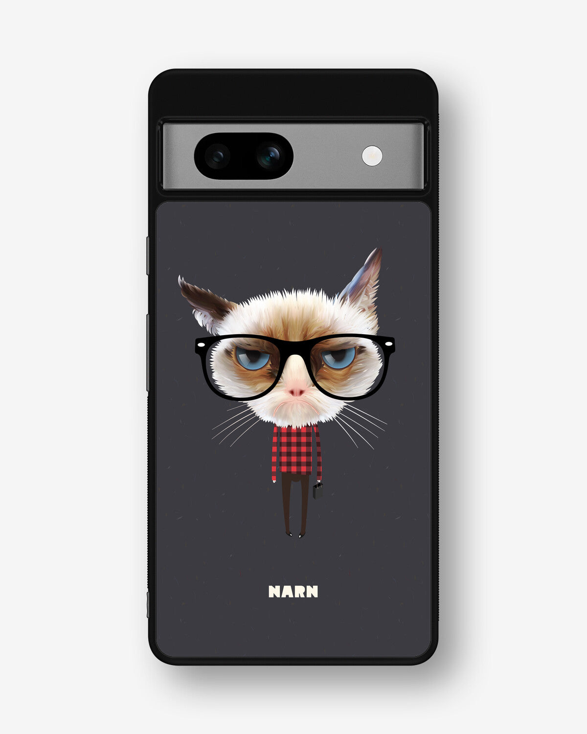 Google Pixel 7a Hard Case – Hipster Cat - View 1