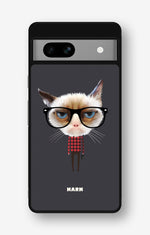 Google Pixel 7a Hard Case – Hipster Cat - View 1