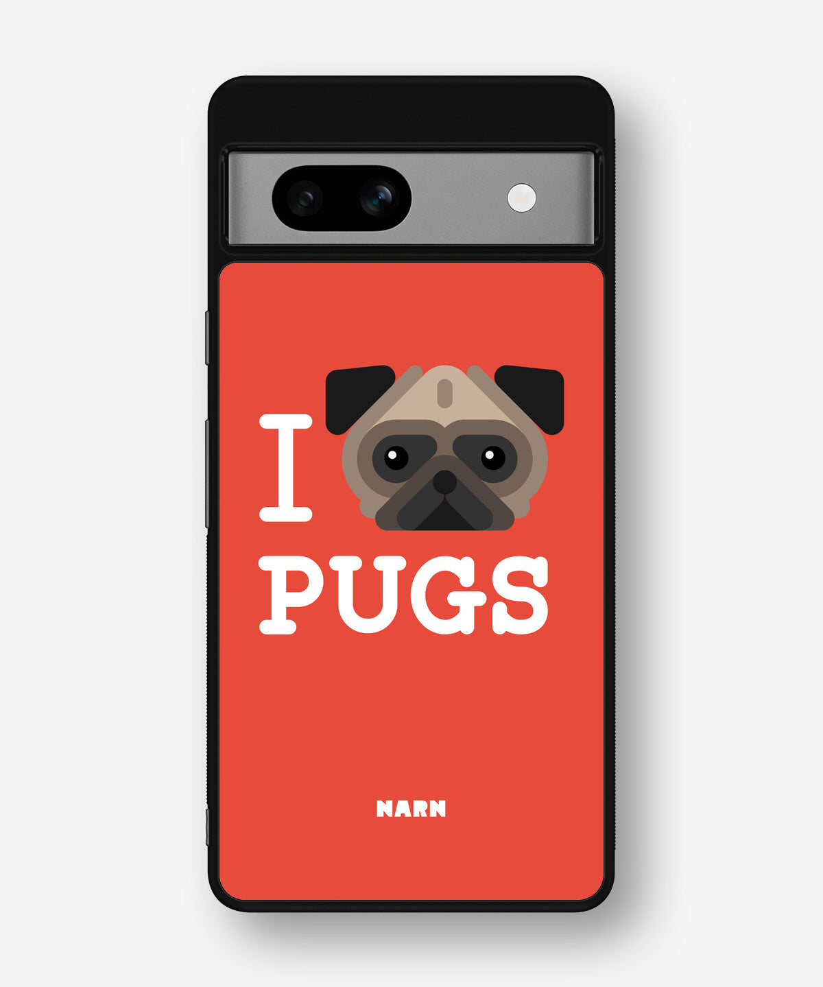 Google Pixel 7a Hard Case – I Love Pugs - View 1
