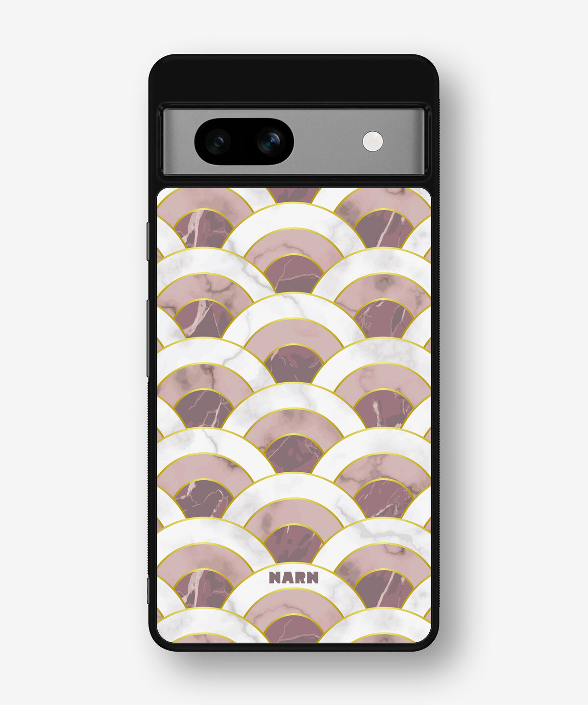 Google Pixel 7a Hard Case – Pink Marble Waves - View 1