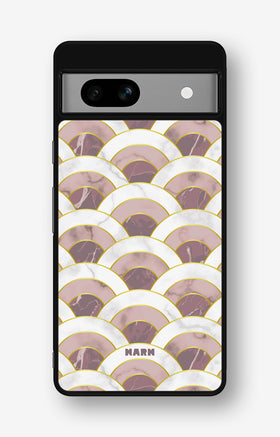 Google Pixel 7a Hard Case – Pink Marble Waves - View 1