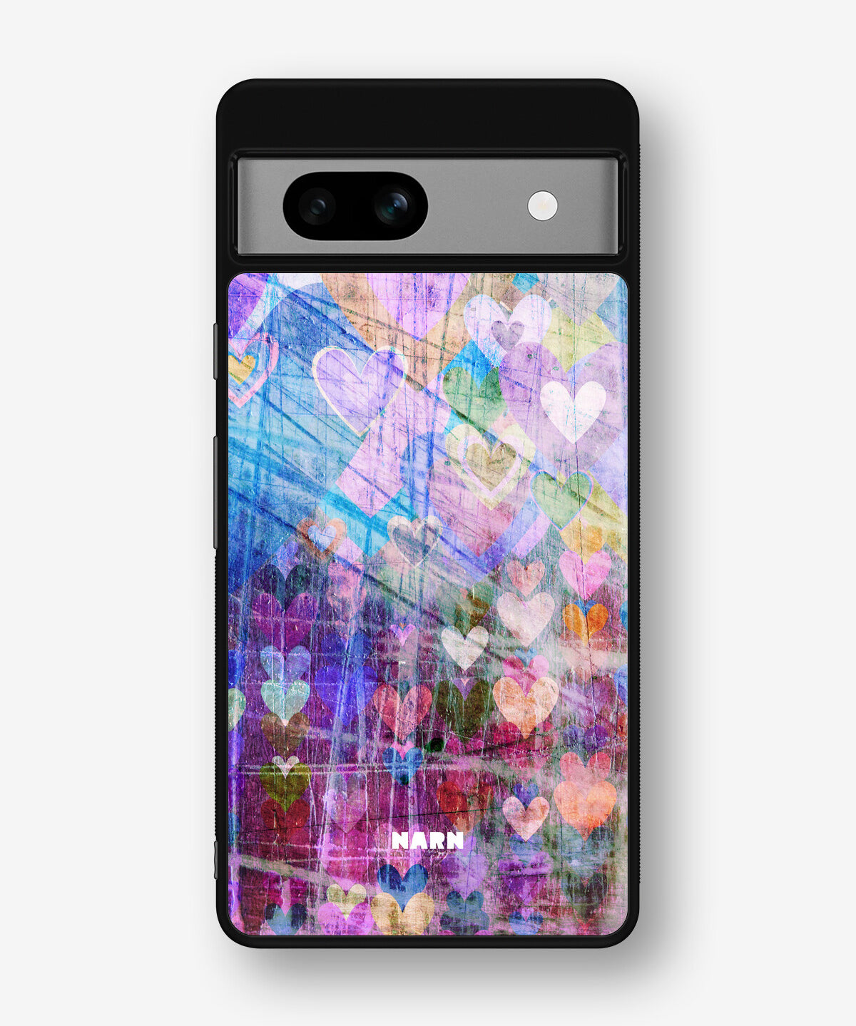 Google Pixel 7a Hard Case – Purple Hearts - View 1