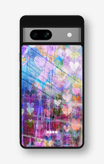 Google Pixel 7a Hard Case – Purple Hearts - View 1