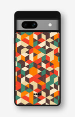 Google Pixel 7a Hard Case – Retro Geometric - View 1