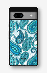Google Pixel 7a Hard Case – Turquoise Paisley - View 1