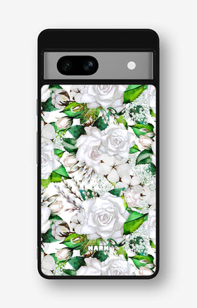 Google Pixel 7a Hard Case – White Bloom - View 1