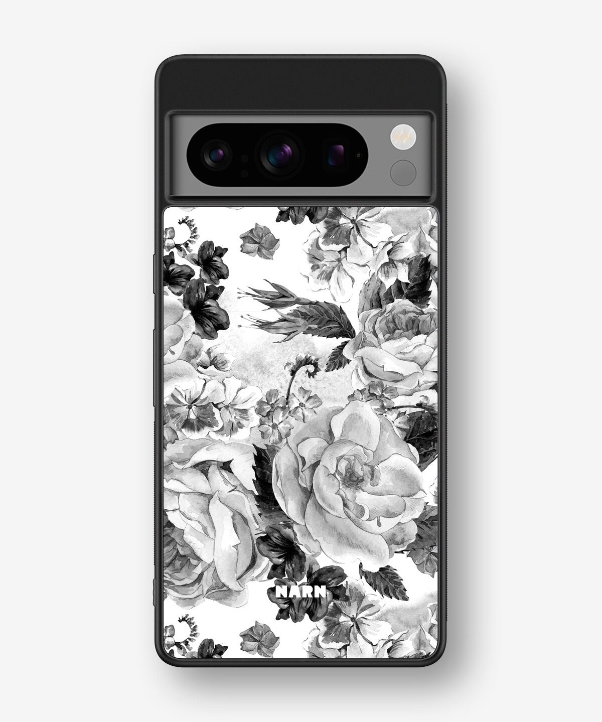 Google Pixel 8 Pro Hard Case – Black & White Bloom - View 1