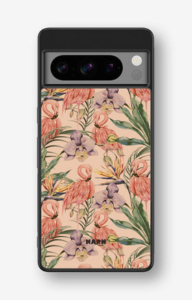 Google Pixel 8 Pro Hard Case – Flamingos & Flowers - View 1