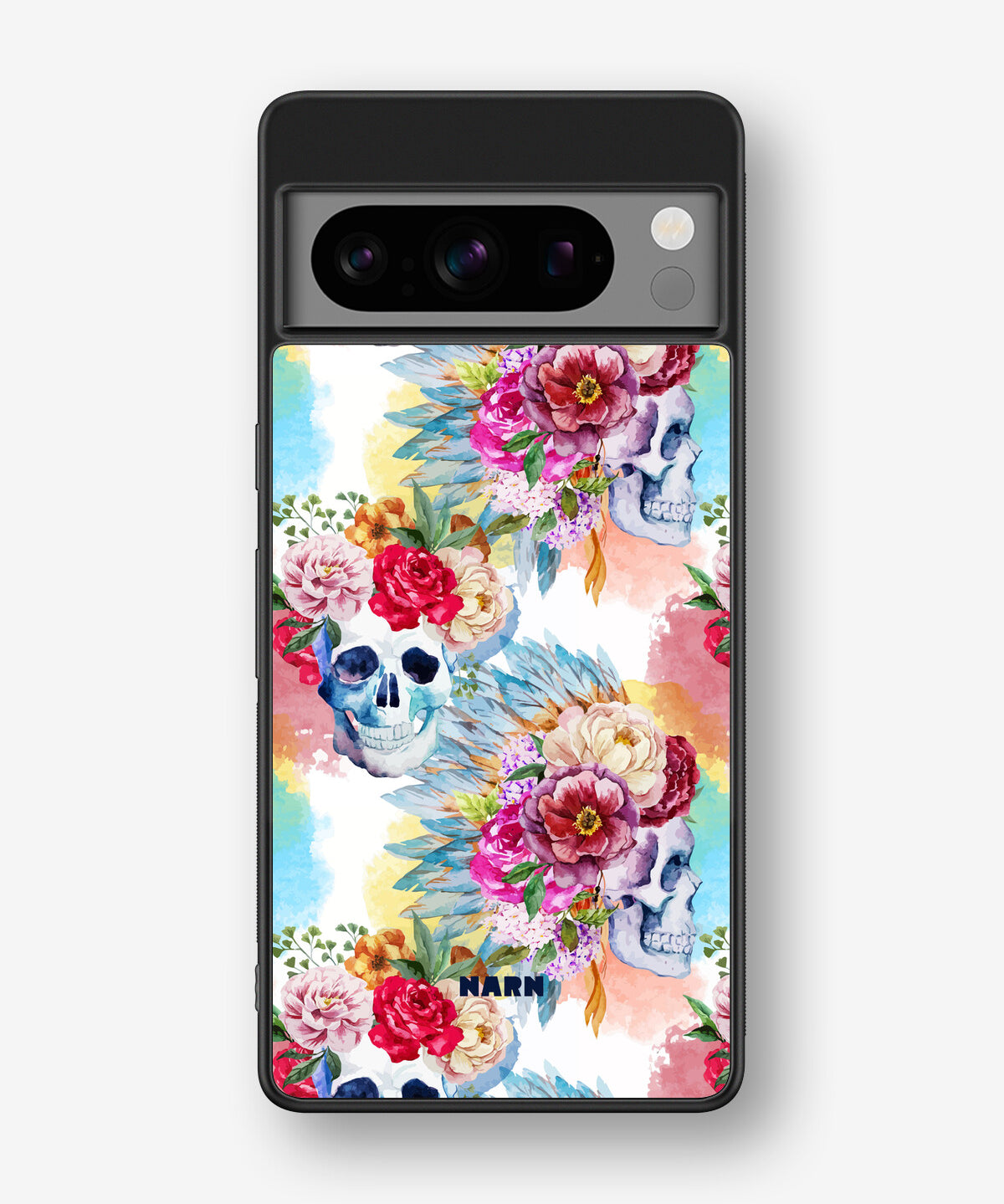 Google Pixel 8 Pro Hard Case – Flowered Skulls - View 1