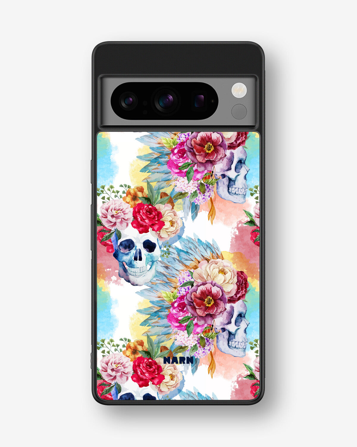 Google Pixel 8 Pro Hard Case – Flowered Skulls - View 1