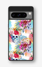 Google Pixel 8 Pro Hard Case – Flowered Skulls - View 1