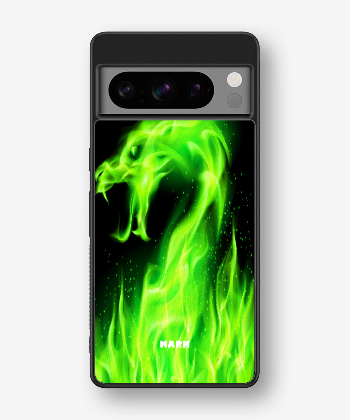 Google Pixel 8 Pro Hard Case – Green Flames Dragon - View 1