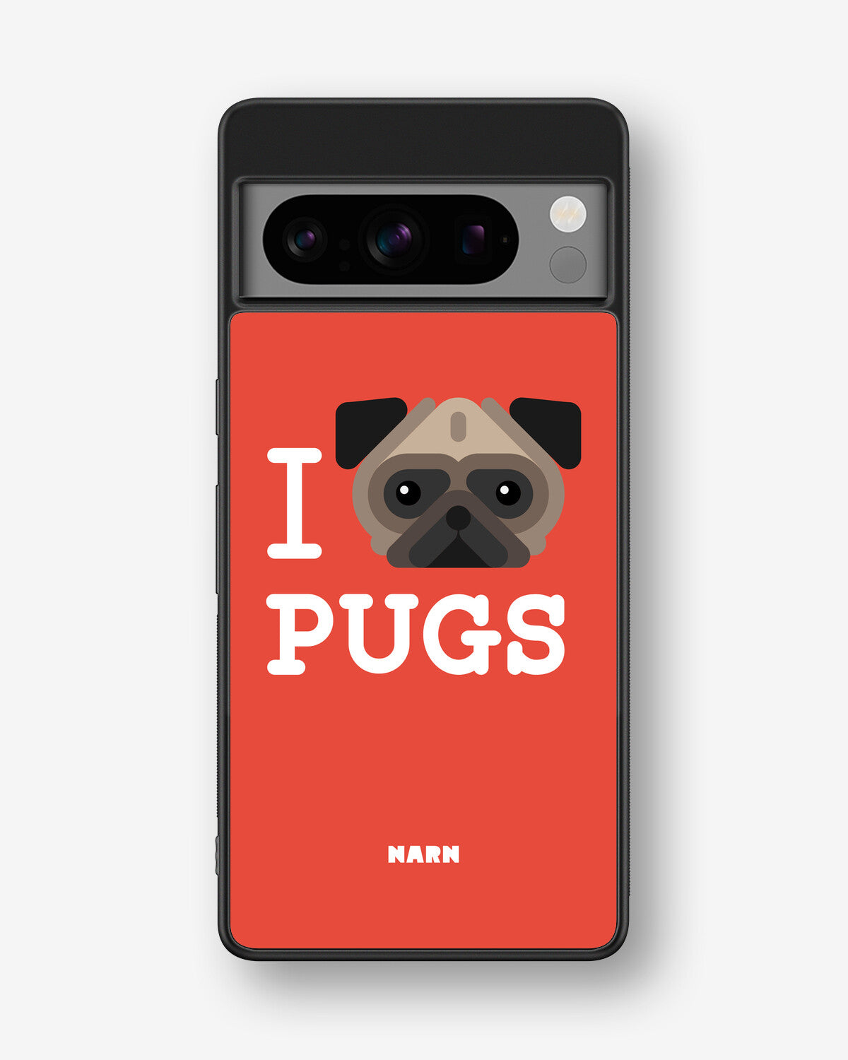Google Pixel 8 Pro Hard Case – I Love Pugs - View 1