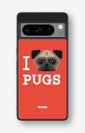 Google Pixel 8 Pro Hard Case – I Love Pugs - View 1