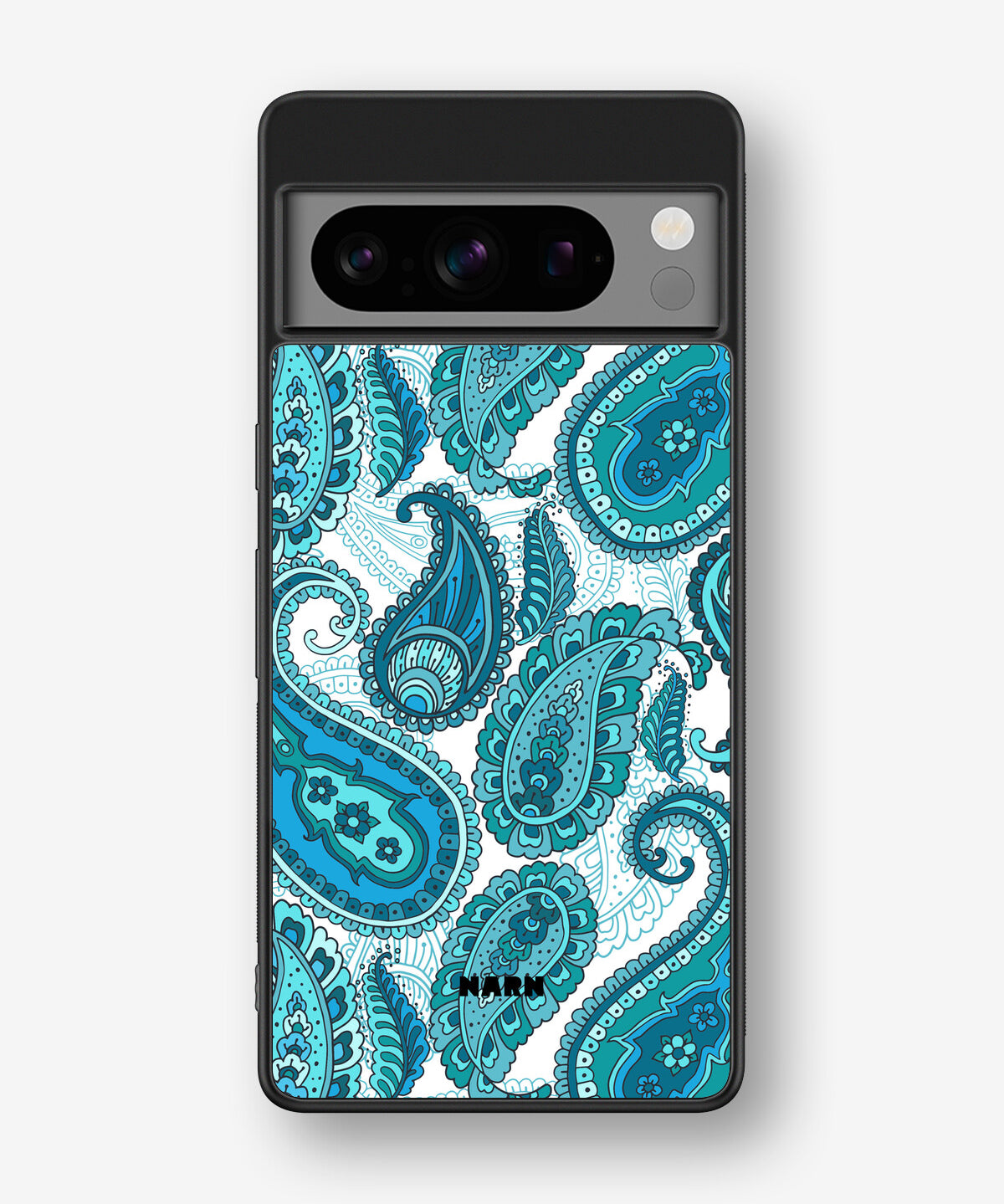 Google Pixel 8 Pro Hard Case – Turquoise Paisley - View 1
