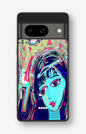 Google Pixel 8 Hard Case – Abstract Cat - View 1