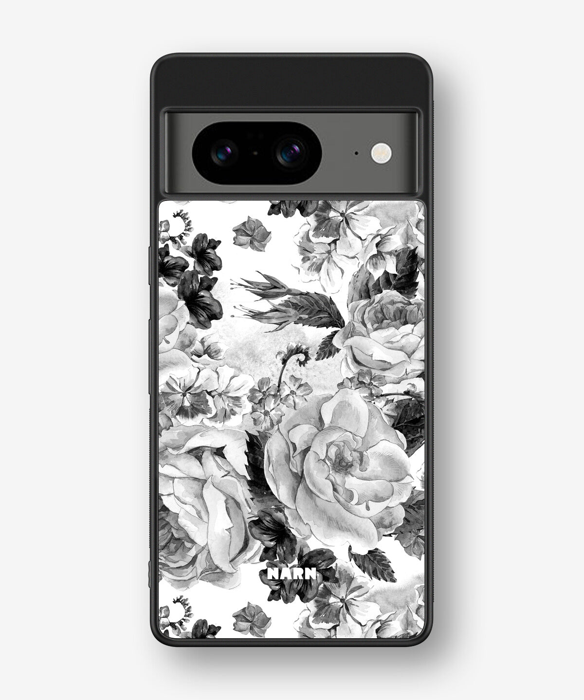Google Pixel 8 Hard Case – Black & White Bloom - View 1