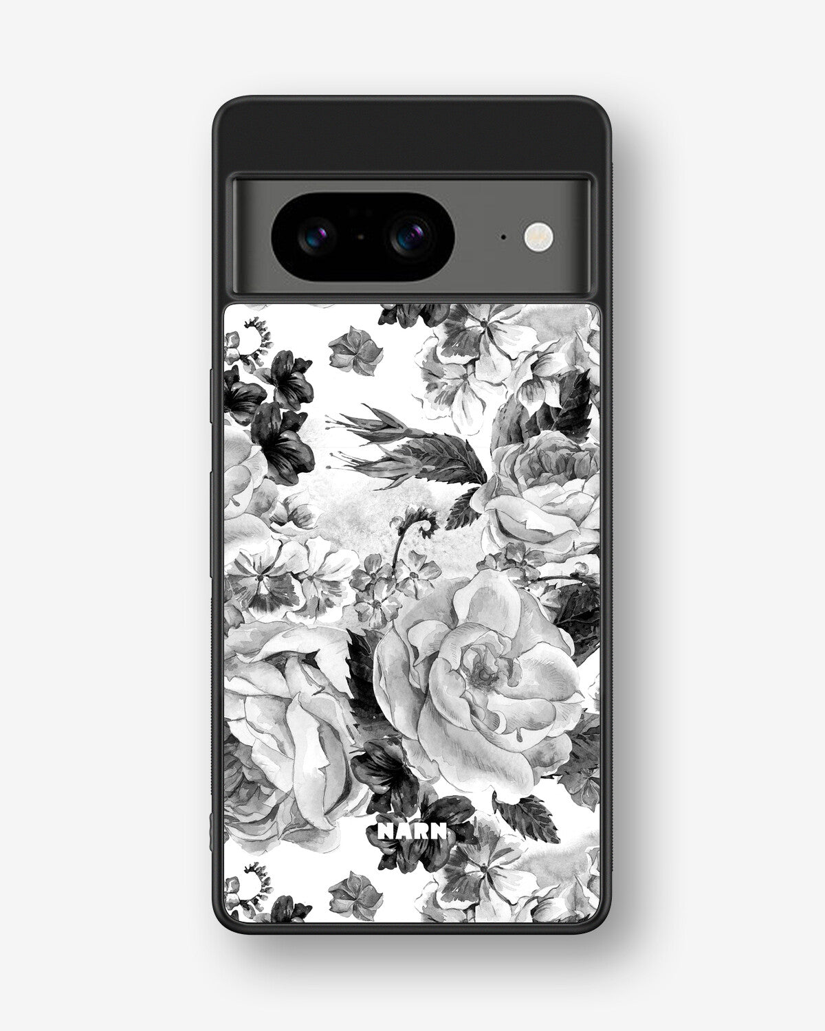 Google Pixel 8 Hard Case – Black & White Bloom - View 1