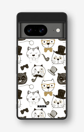 Google Pixel 8 Hard Case – Cartoon Cats - View 1