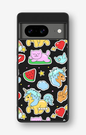 Google Pixel 8 Hard Case – Cute Stickers - View 1